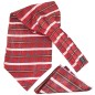Foulard ascot et pochette rouge paisley et rayures