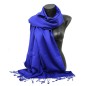 Grande étole 90X200 soie et cachemire bleue