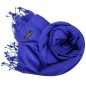 Grande étole 90X200 soie et cachemire bleue