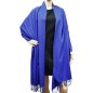 Grande étole 90X200 soie et cachemire bleue