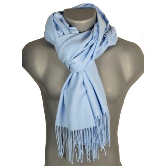 Echarpe très douce cachemire-laine bleu-ciel