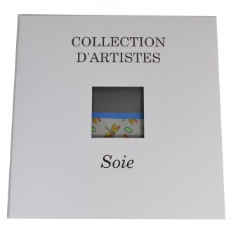 Echarpe soie homme Tiffany – Dragon fly gris