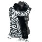 Chale avec fausse fourrure zèbre noir