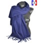 Châle en laine Iris bleu marine made in France
