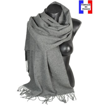 Châle en laine Iris gris made in France