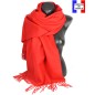 Châle en laine Iris rouge made in France