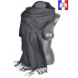 Châle en laine Iris noir made in France