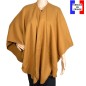 Poncho uni rond Milou camel made in France