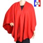 Poncho uni rond Milou rouge made in France