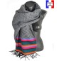 Châle Miao gris et vert made in France