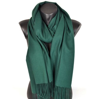 Echarpe très douce cachemire-laine verte