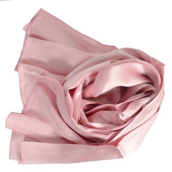 Echarpe en soie rose poudré