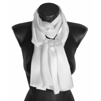 Echarpe en soie blanche