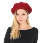 Beret en cachemire et viscose bordeaux