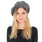 Beret en cachemire et viscose gris
