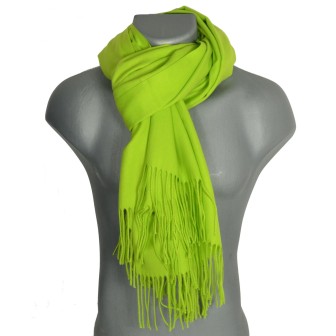 Echarpe très douce cachemire-laine vert anis