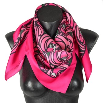 Foulard en soie Mackintosh, Rose et Larme