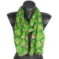Foulard en soie Losange vert pomme fabriqué en France