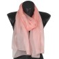 Foulard mousseline soie rose poudré fabriqué en France
