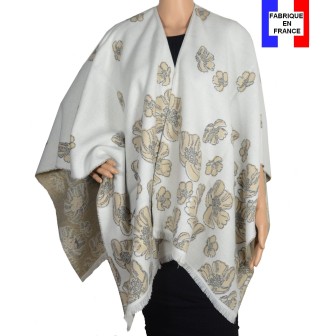 Poncho Aubepine écru made in France