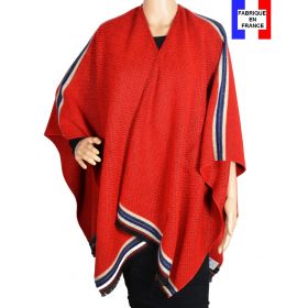 Poncho Couture rouge made in France