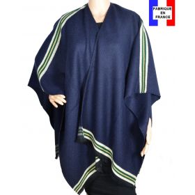 Poncho Couture bleu made in France