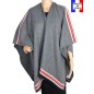 Poncho Couture gris made in France