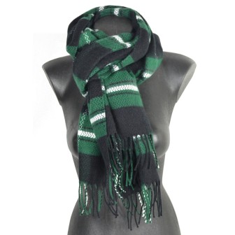 Châle écossais noir et vert