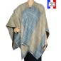 Poncho tartan beige made in France