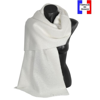 Châle mohair Mylène écru fabriqué en France