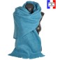 Châle mohair Mylene bleu fabriqué en France