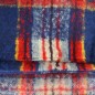 Châle mohair écossais bleu-rouge fabriqué en France