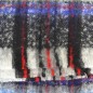 Châle mohair écossais bleu-noir fabriqué en France