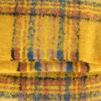 Châle mohair écossais jaune fabriqué en France