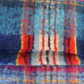 Châle mohair écossais turquoise fabriqué en France