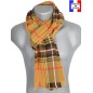 Echarpe tartan beige Hugo made in France