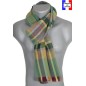 Echarpe tartan vert-ocre Hugo made in France