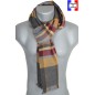 Echarpe tartan gris-ocre Hugo made in France