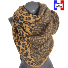 Châle carré Avatar marron made in France