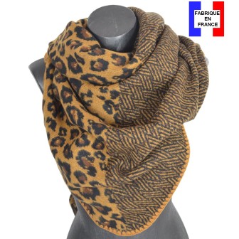 Châle carré Avatar marron made in France