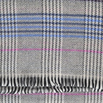 Poncho laine et cachemire Cabri gris et bleu