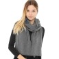 Echarpe maille viscose et cachemire gris