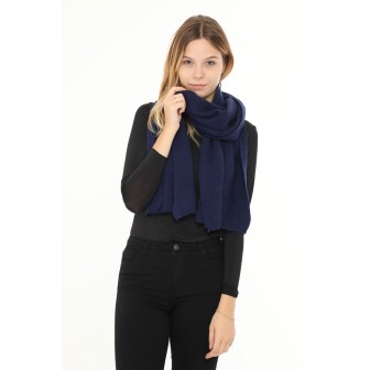 Echarpe maille viscose et cachemire marine