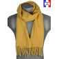 Echarpe unie en laine moutarde