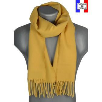Echarpe unie en laine moutarde