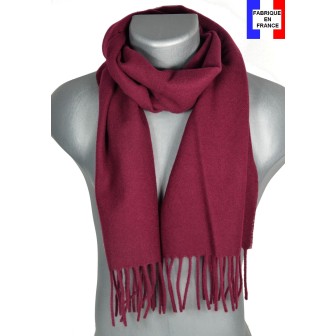 Echarpe unie en laine bordeaux