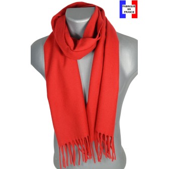 Echarpe unie en laine rouge