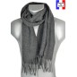 Echarpe unie en laine gris foncé