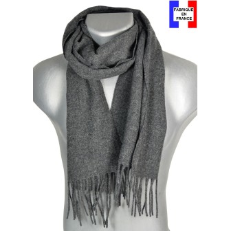 Echarpe unie en laine gris foncé