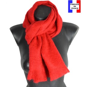 Echarpe mohair rouge fabriquée en France